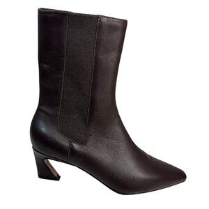 Reiss Women’s Mina Kitten Chelsea Heels Boots Chocolate Sz 38 EU 7.5 US NEW $385